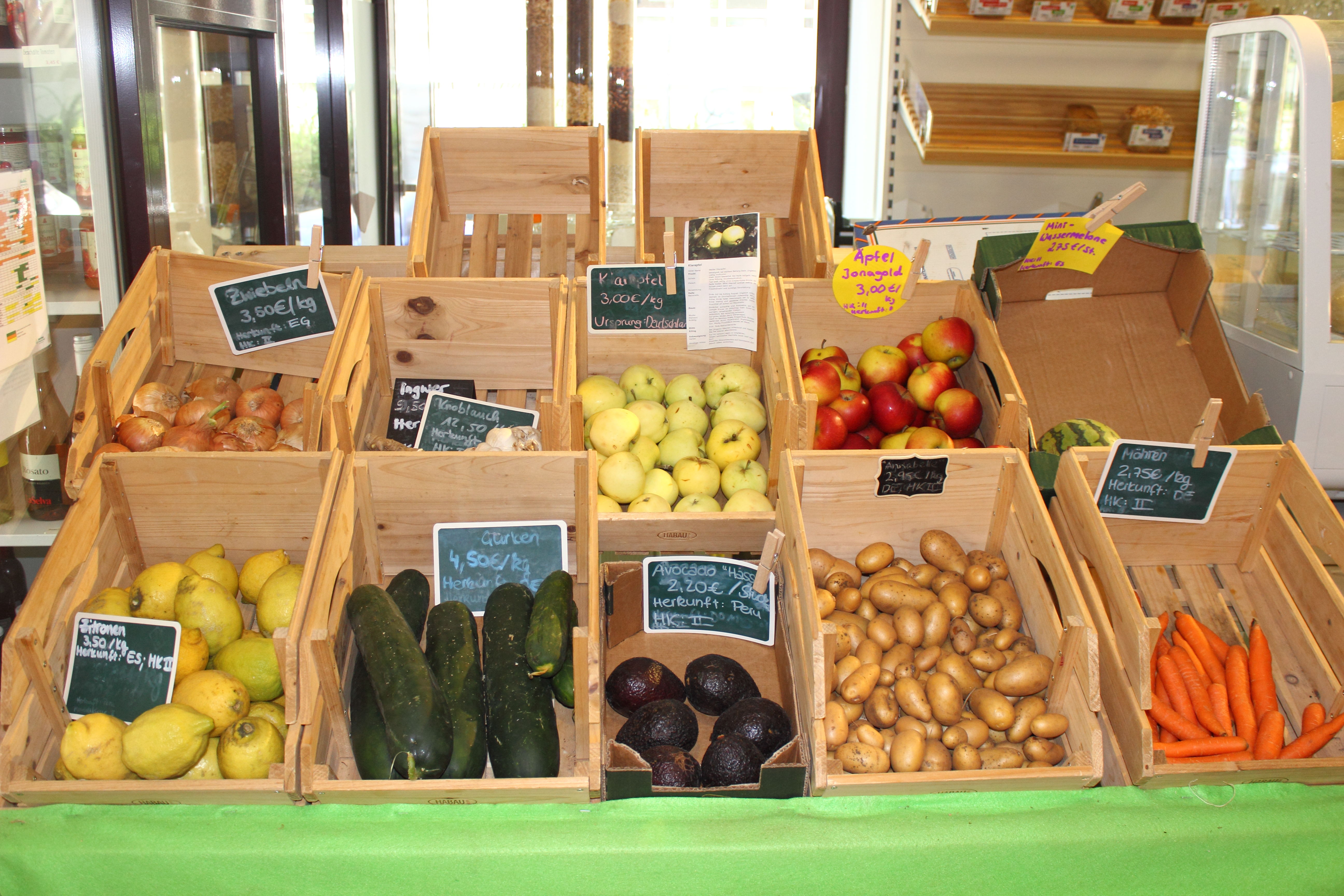 Einzelhandel zum Wohlfüllen Unverpackt Obst und Gemüse